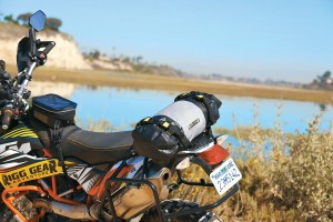 Photo of Hurricane 10L Roll bag on KTM 690 mounted sideways